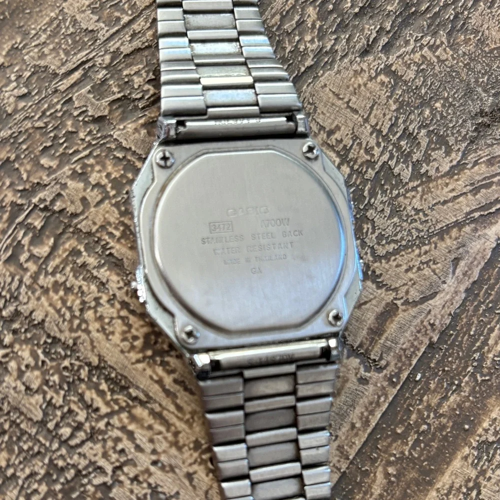Casio Silver Retro Digital Alarm Chronograph Watch
